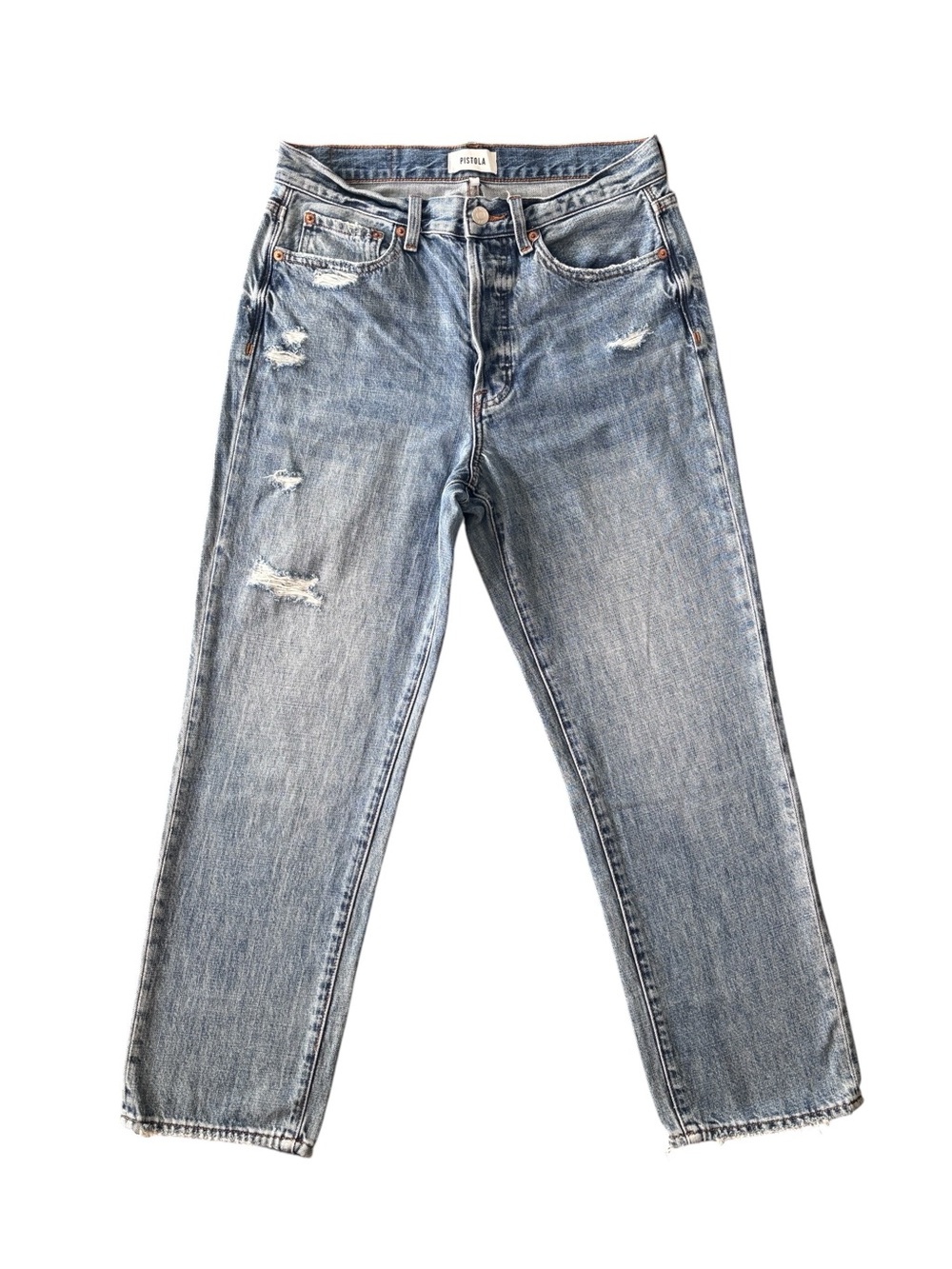Pistola Crop Boyfriend Fit Button Fly Jeans 28